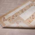 Vintage Muğla Turkish Area Rug 3x6 ft — White & Orange Floral