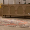 Vintage Nevşehir Turkish Area Rug 4x7 ft — Orange Floral