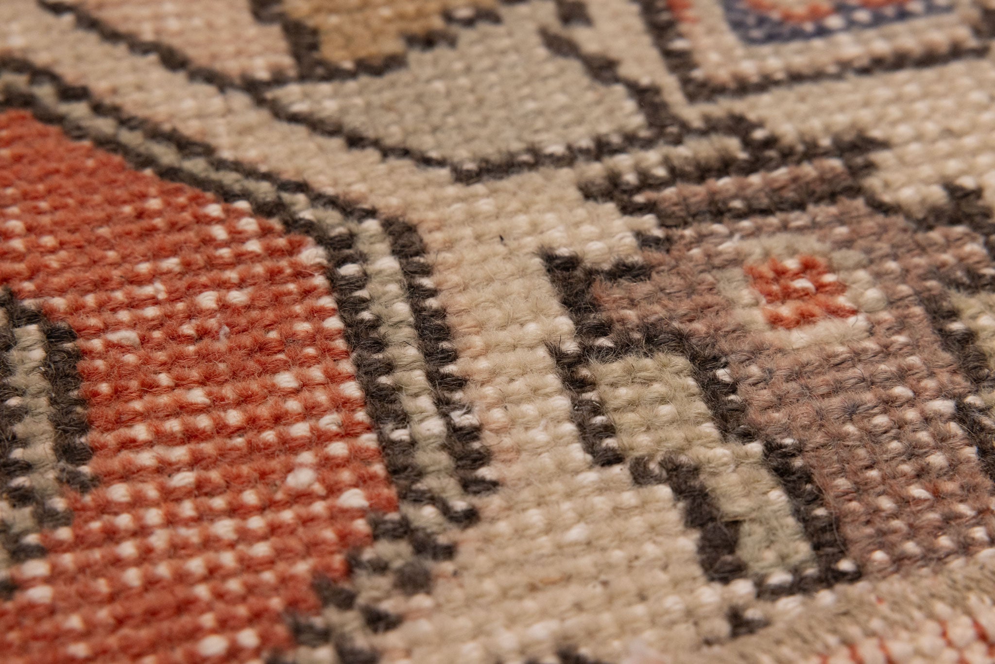 Vintage Nevşehir Turkish Area Rug 4x7 ft — Orange Floral
