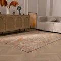 Vintage Nevşehir Turkish Area Rug 4x6 ft — Orange Floral