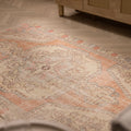 Vintage Nevşehir Turkish Area Rug 4x6 ft — Orange Floral