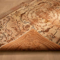 Vintage Manisa Turkish Area Rug 4x8 ft — Brown & White Floral