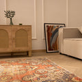 Vintage Nevşehir Turkish Area Rug 4x7 ft — Red Floral