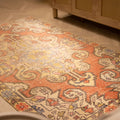Vintage Nevşehir Turkish Area Rug 4x7 ft — Red Floral