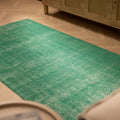 Vintage Isparta Turkish Area Rug 3x6 ft — Green Overdyed