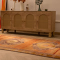 Vintage Sivas Turkish Area Rug 4x11 ft — Orange & Gray Floral