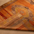 Vintage Sivas Turkish Area Rug 4x11 ft — Orange & Gray Floral