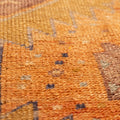 Vintage Sivas Turkish Area Rug 4x11 ft — Orange & Gray Floral