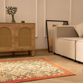 Hand-woven vintage Isparta Turkish rug with white and red floral patterns, wool and cotton blend, 2x12 ft runner.