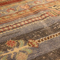 Vintage Kayseri Turkish Area Rug 4x9 ft — Red & Blue Floral