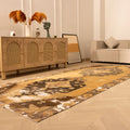 Hand-woven vintage Turkish runner rug in beige and gray with geometric patterns, 4x11 ft wool and cotton blend.