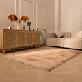 Vintage Manisa Turkish Area Rug 4x7 ft — Orange & Beige Distressed