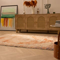 Vintage Manisa Turkish Area Rug 4x7 ft — Orange & Beige Distressed