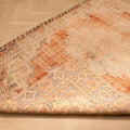 Vintage Manisa Turkish Area Rug 4x7 ft — Orange & Beige Distressed