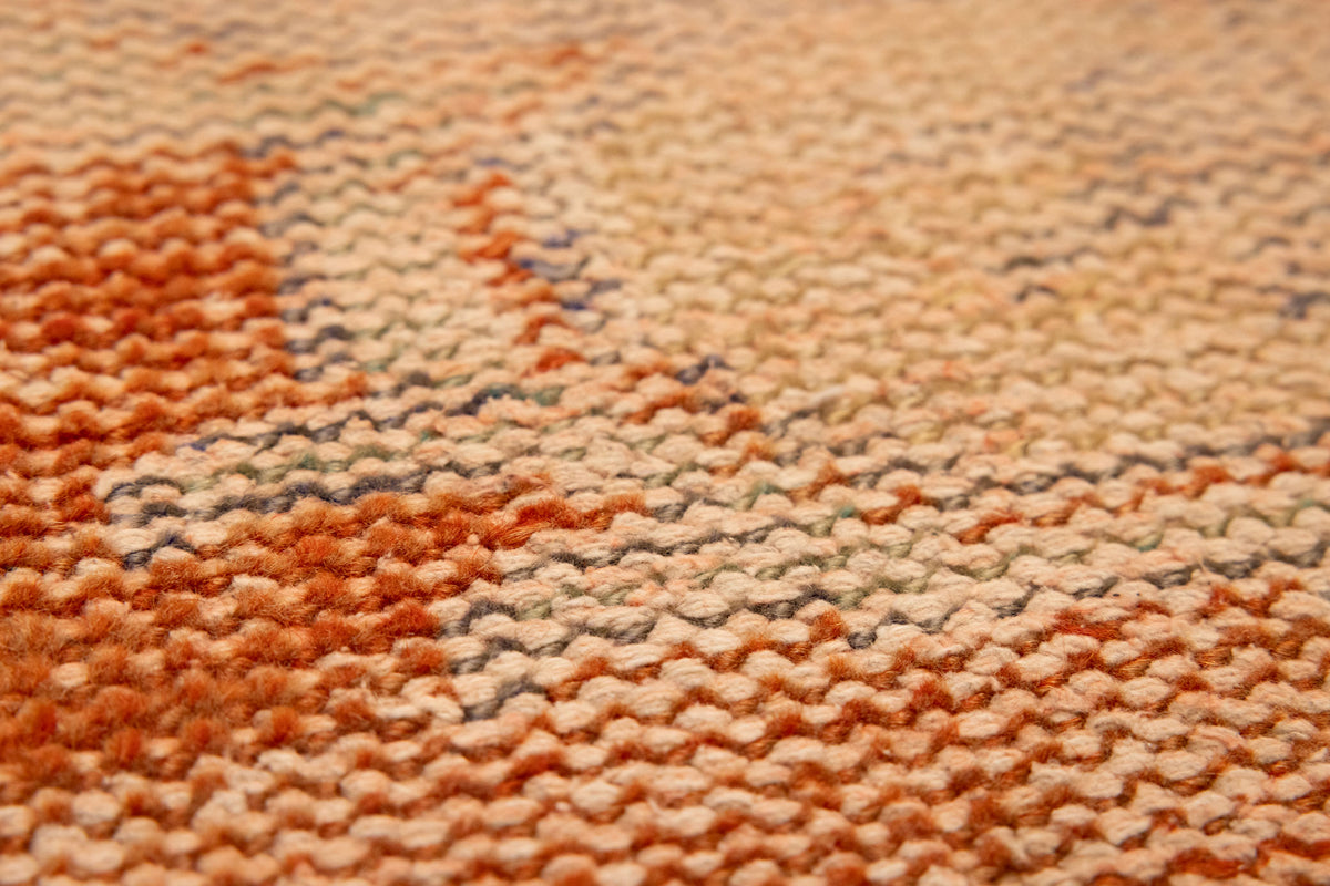 Vintage Manisa Turkish Area Rug 4x7 ft — Orange & Beige Distressed