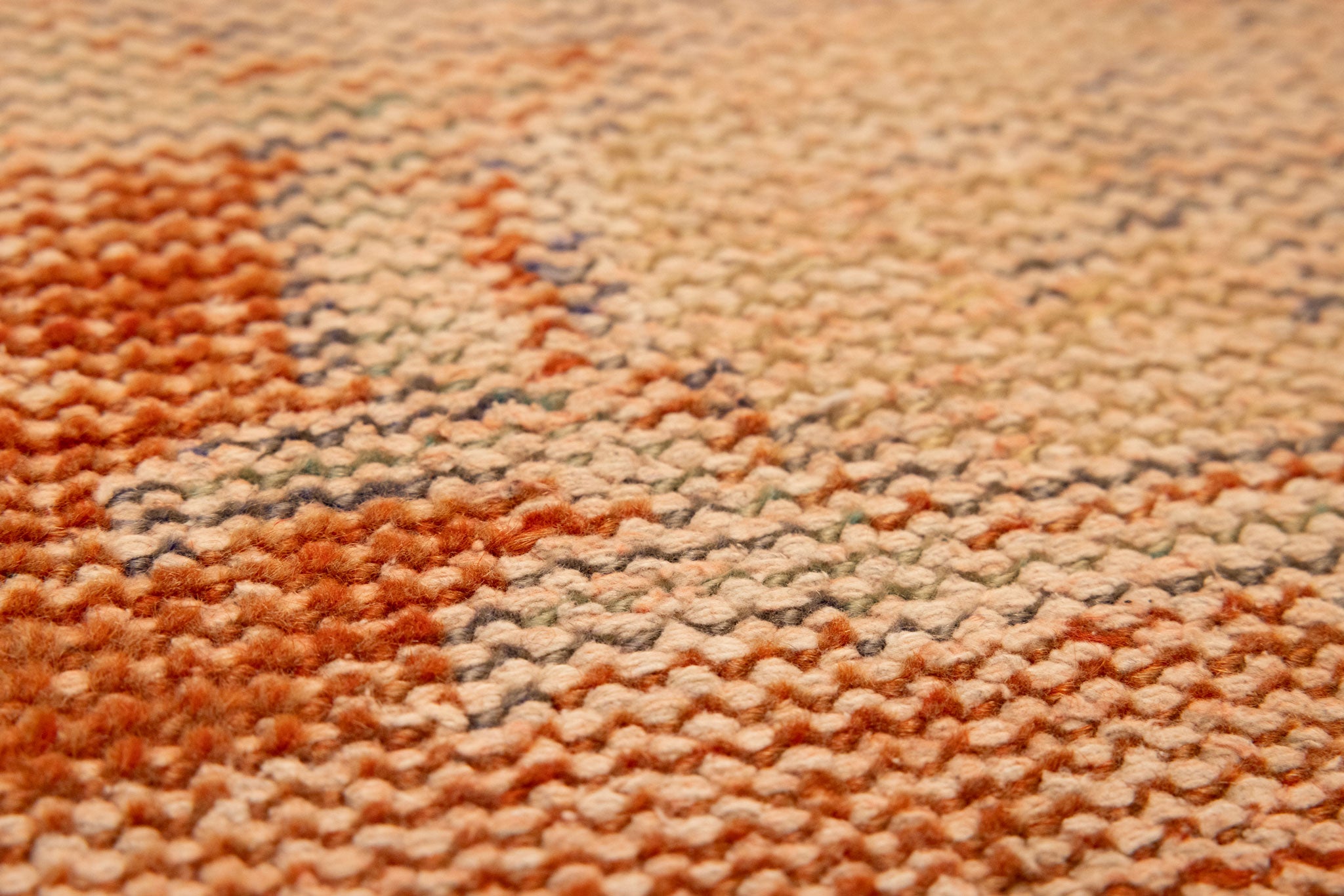 Vintage Manisa Turkish Area Rug 4x7 ft — Orange & Beige Distressed