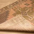 Vintage Niğde Turkish Area Rug 4x9 ft — Pink & Orange Geometric