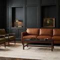 Terracotta Shaggy Wool area rug in a living room