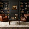 Army Shaggy Wool area rug in a library
