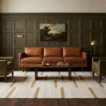 Beige Brown Flatweave area rug in a living room
