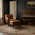 Beige Persian rug in a styled room