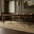 Beige Persian rug in a dining room