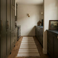 Beige Brown Flatweave runner rug in a kitchen