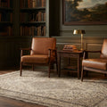 Beige Turkish rug in a library