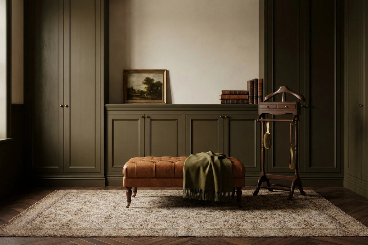 Beige Turkish rug in a styled room