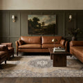 Beige Turkish rug in a styled room
