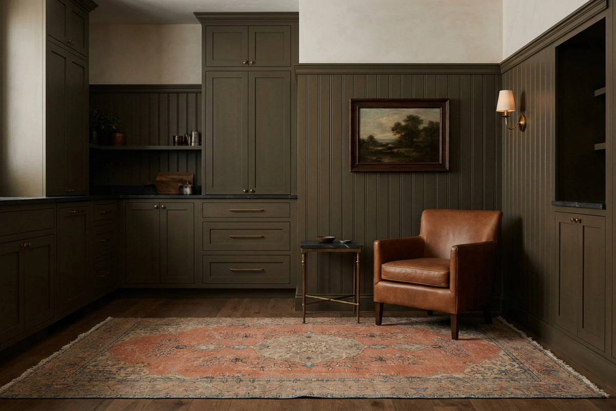 Beige Turkish rug in a kitchen