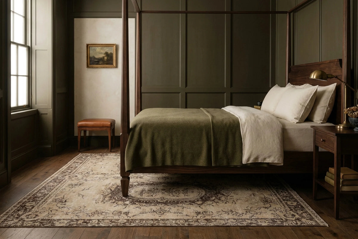 Beige Turkish rug in a styled room
