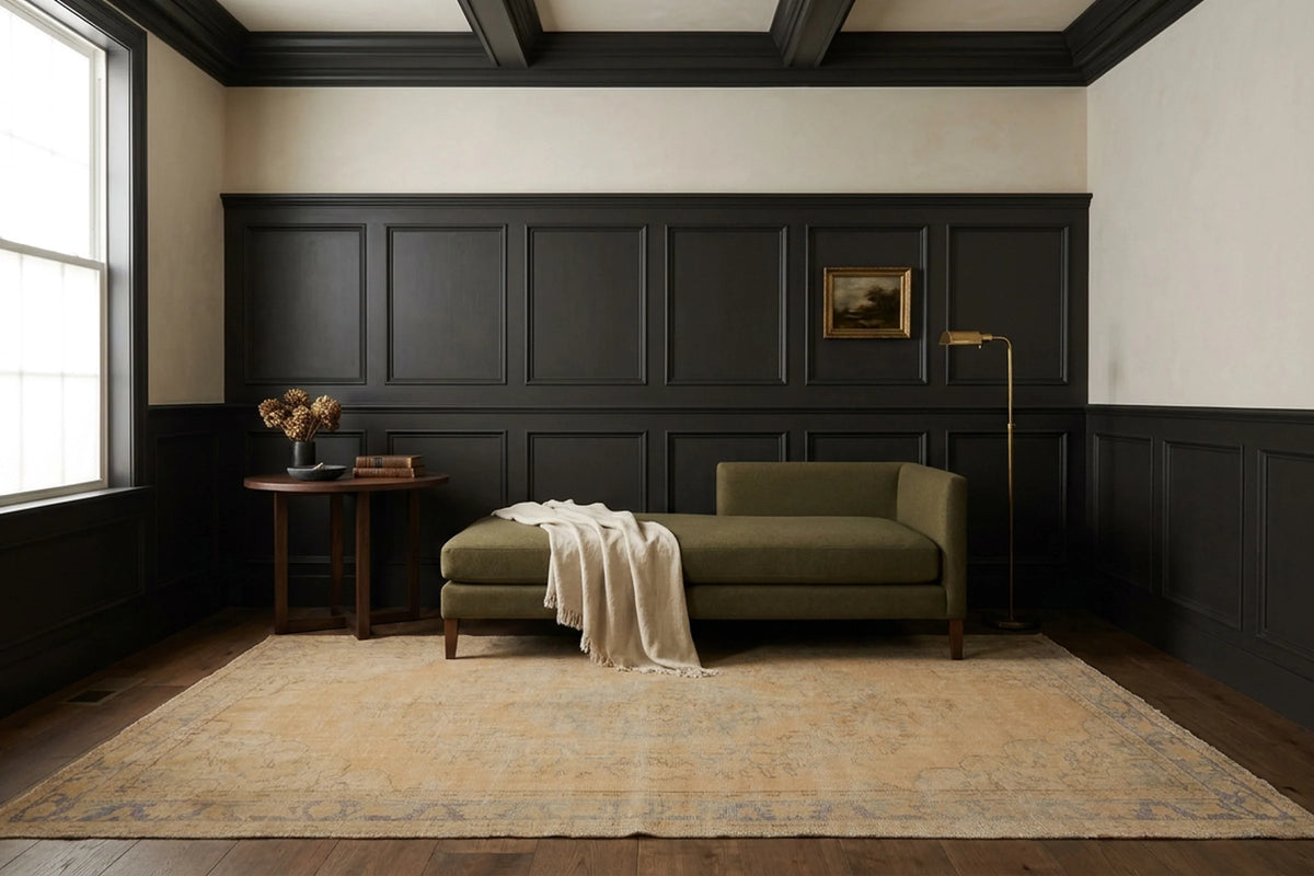Beige Turkish rug in a styled room