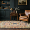 Beige Turkish rug in a den