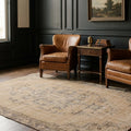 Beige Turkish rug in a styled room