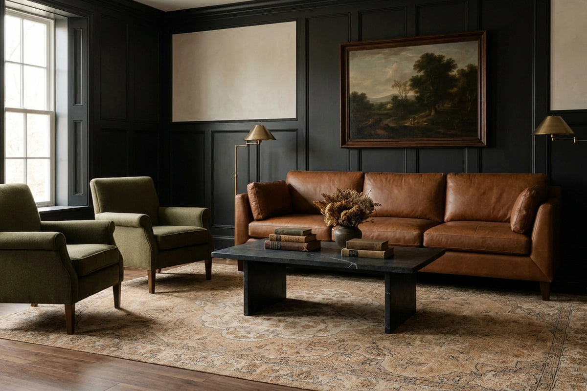 Beige Turkish rug in a styled room