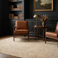 Beige Turkish rug in a library