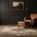 Beige Turkish rug in a styled room