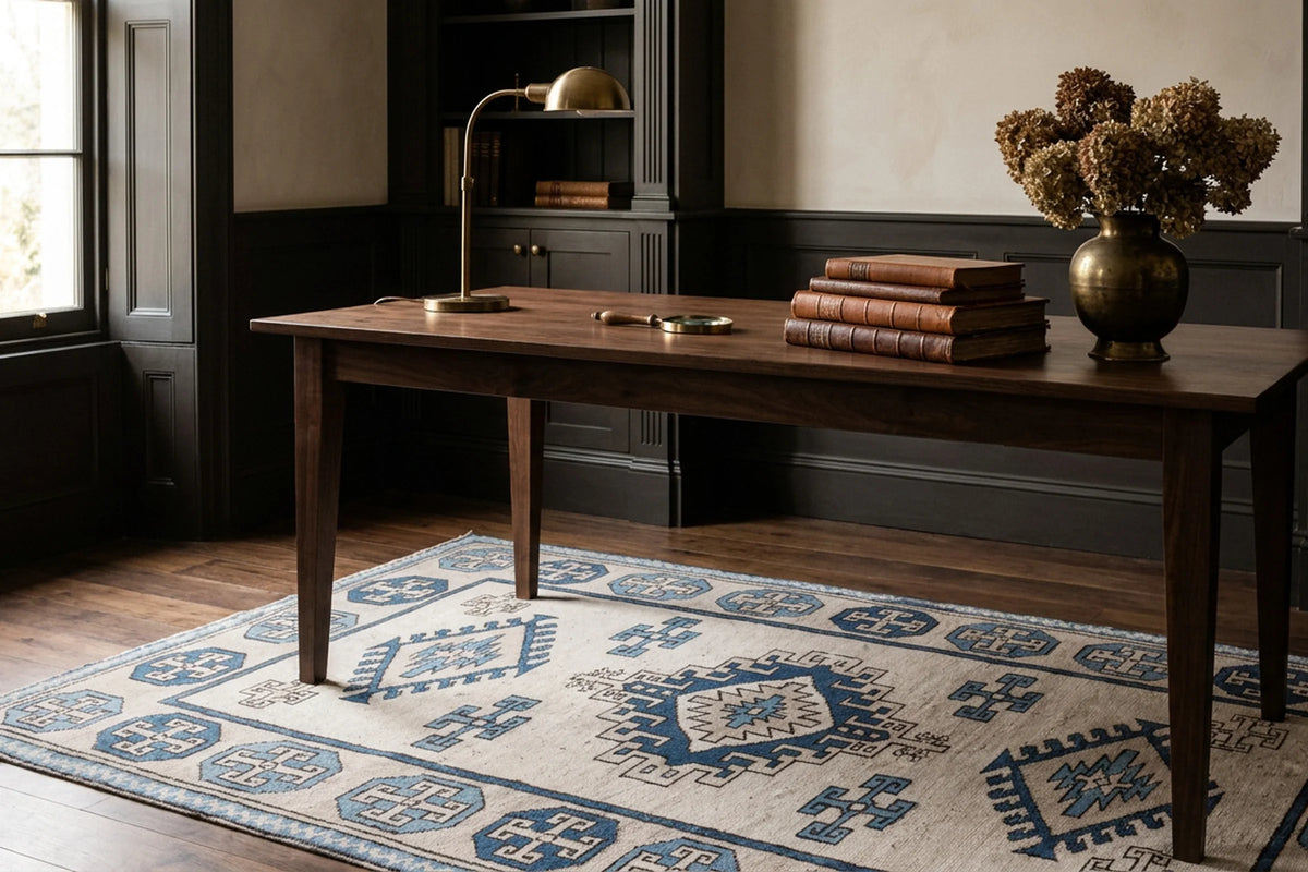 Beige Turkish rug in a styled room