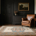 Beige Turkish rug in a styled room