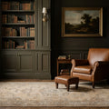 Beige Turkish rug in a library