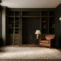 Beige Turkish rug in a library
