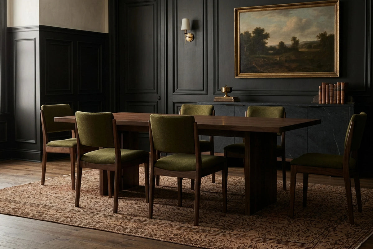 Beige Turkish rug in a dining room