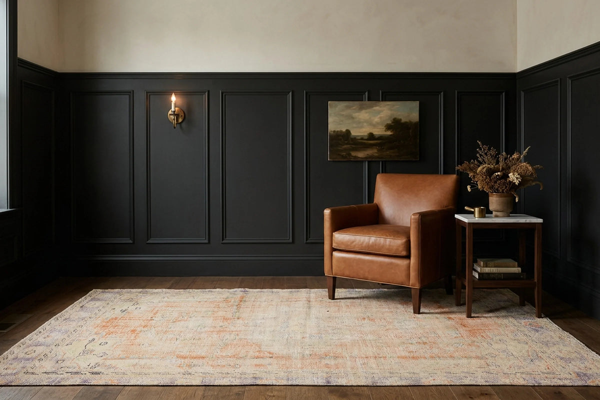 Beige Turkish rug in a styled room