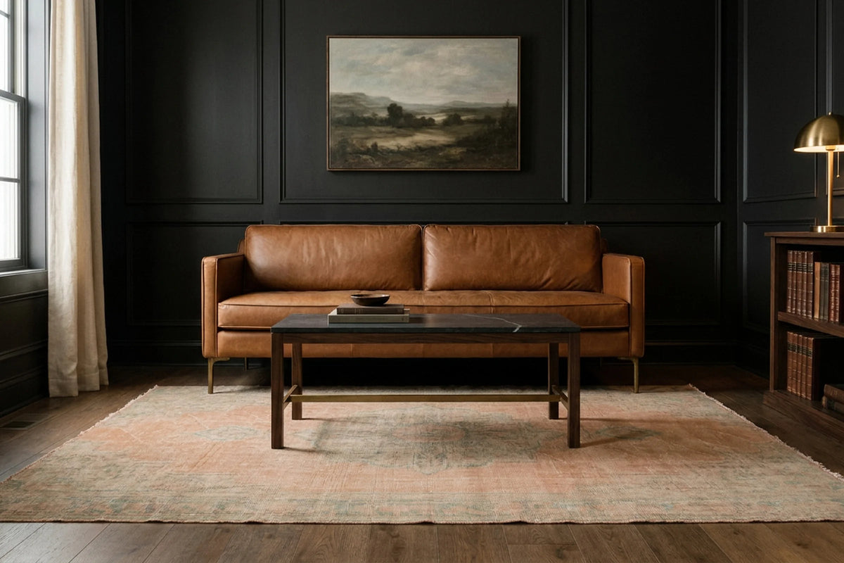 Beige Turkish rug in a styled room