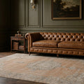 Beige Turkish rug in a library