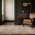 Beige Turkish rug in a den