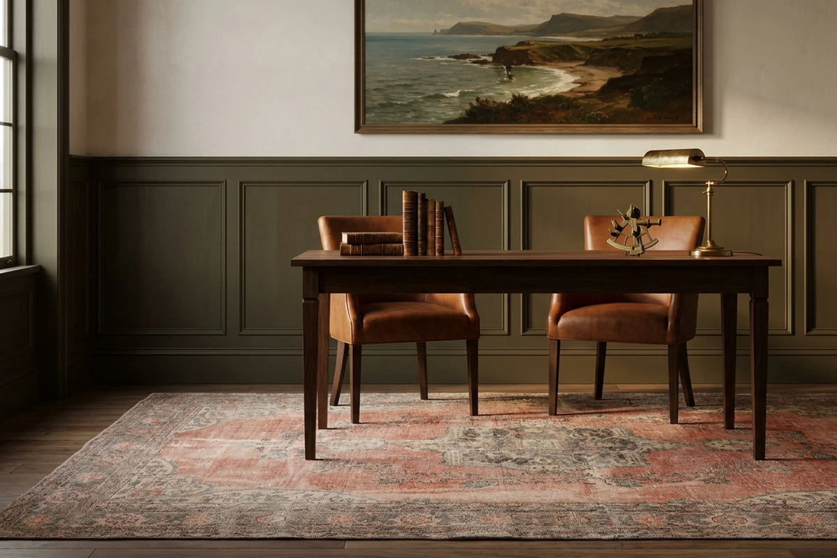 Beige Turkish rug in a styled room