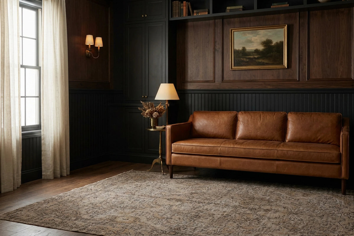 Beige Turkish rug in a styled room