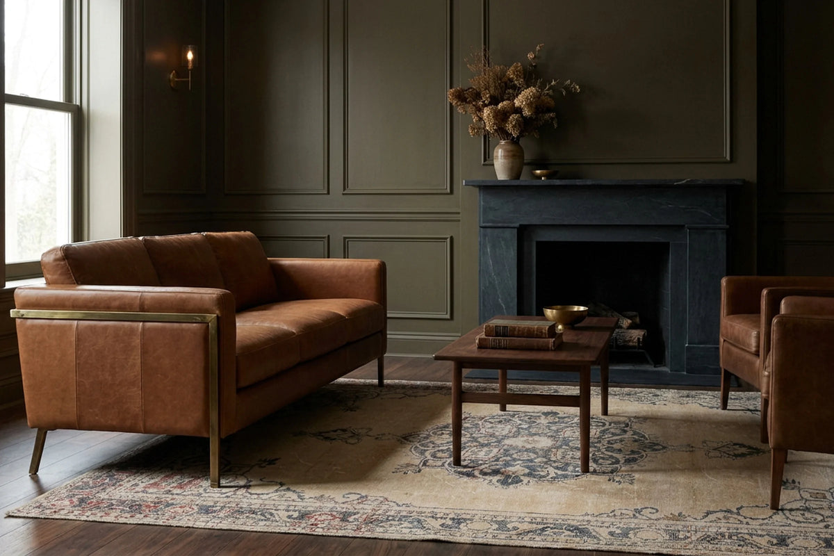 Beige Turkish rug in a styled room